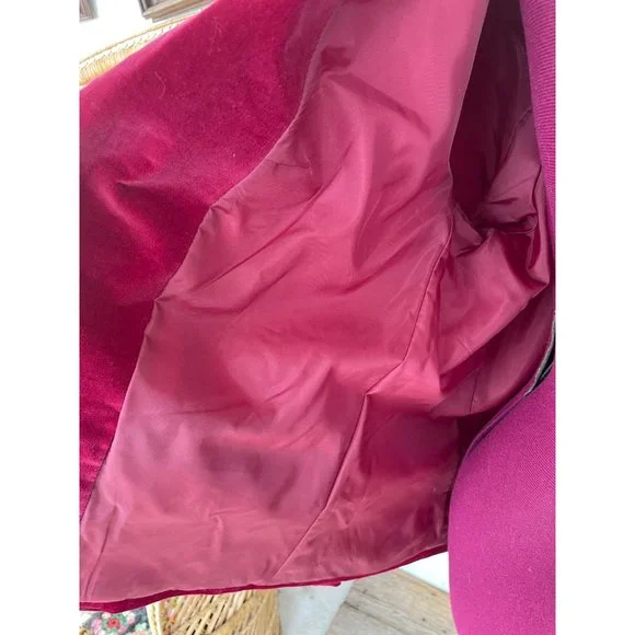 VIntage 1960s Martha Manning Womens Velvet Blazer Burgundy Sz 18 XL - Picture 3 of 13